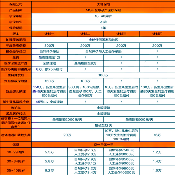 大地MSH全球孕产医疗险怎么样?有什么优势?