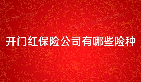 开门红保险公司有哪些险种?开门红保险产品哪个好?